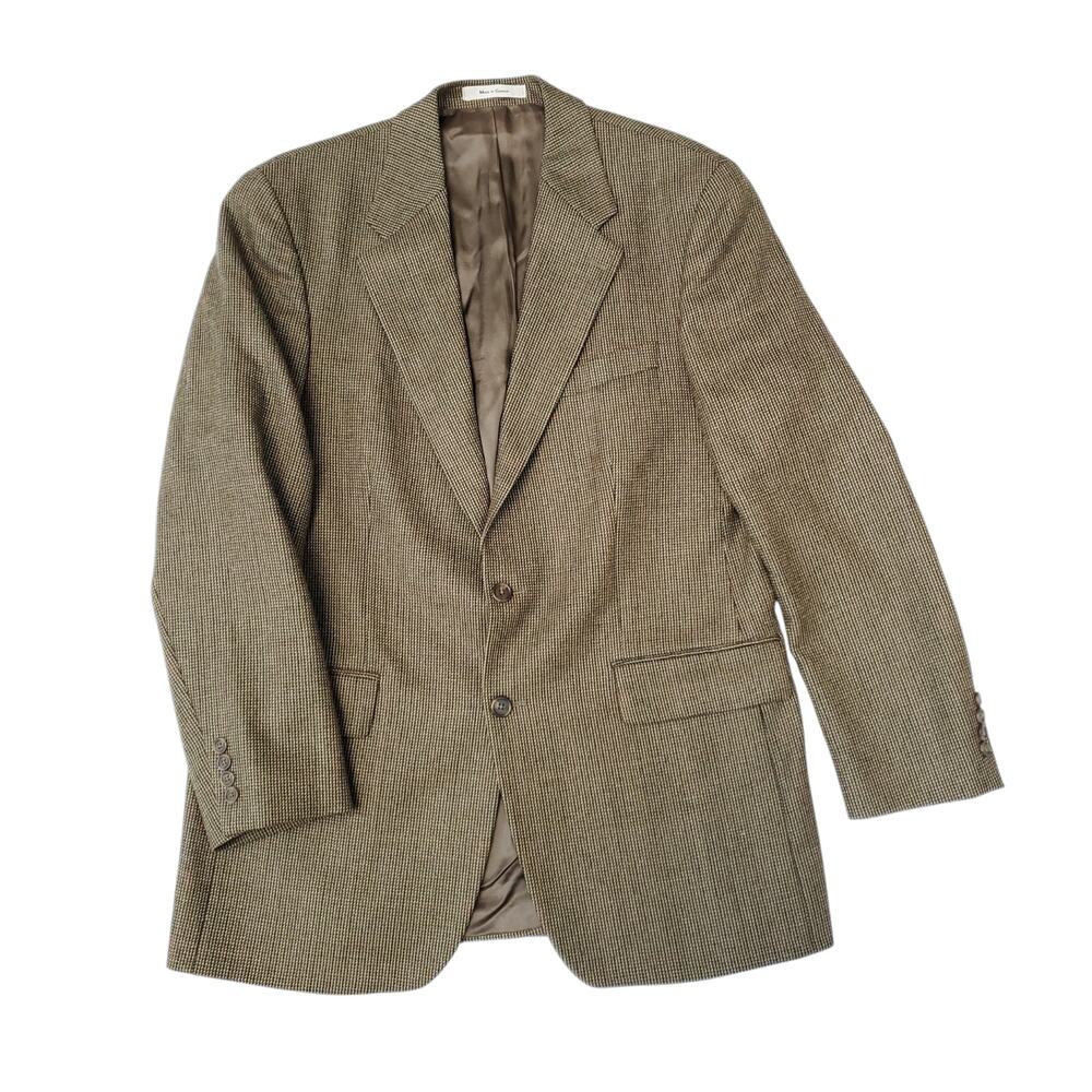 Vinage Chaps Ralph Lauren Ivy Prep Wool Blazer Jacket Sport Coat Houndstooth 42T